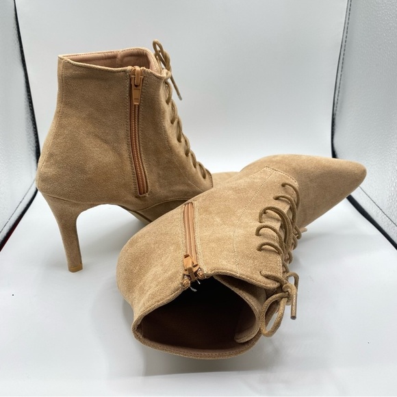 Elegant Tan Lace-Up Ankle Boots EU39 - NEW - Never Worn - Picture 6 of 14